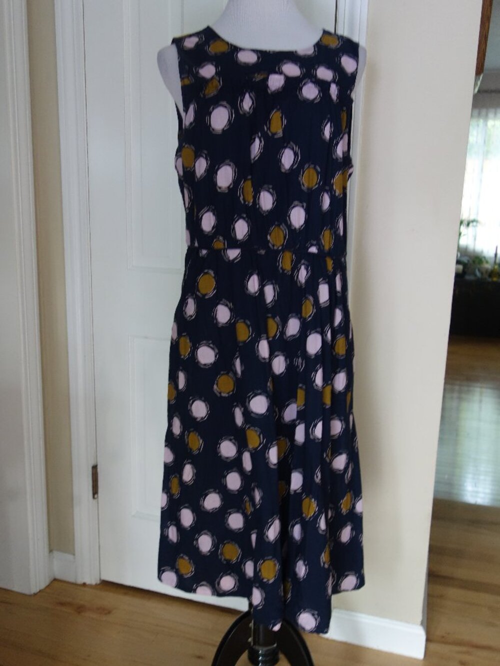 BODEN Navy Circles / Dots Sleeveless Dress – US 16L